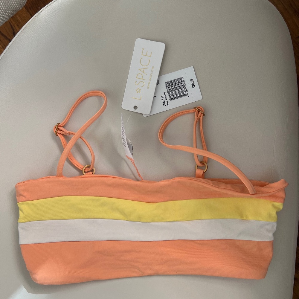 NWT L*space rebel stripe bikini top